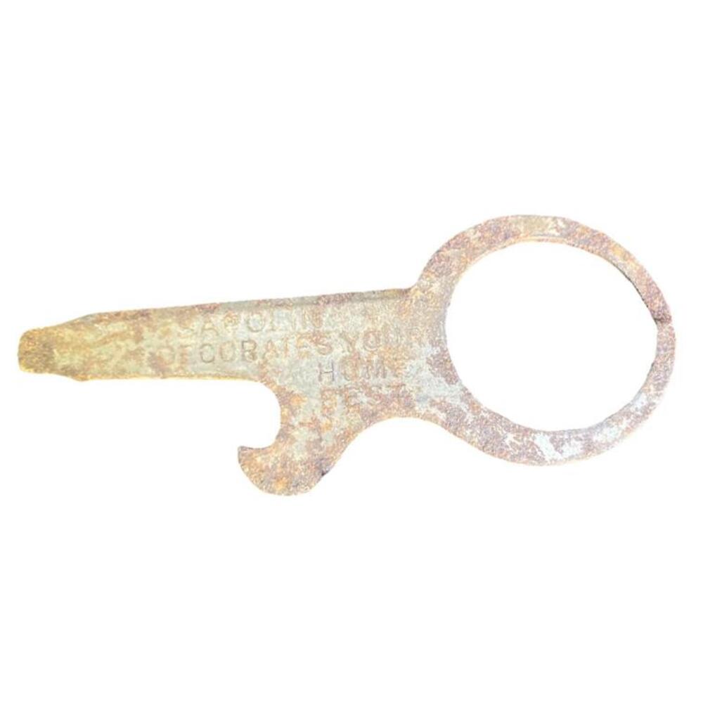 RARE Antique Early 1900s Pre Prohibition Beer Bottle Opener Sapolin Paints Stain